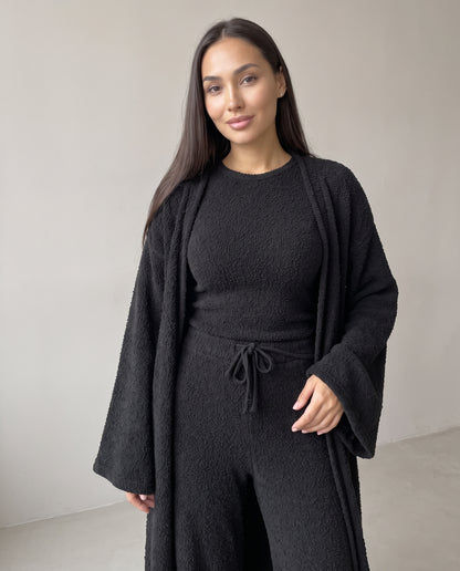 Set sa dugim kardiganom, crna, detalj
